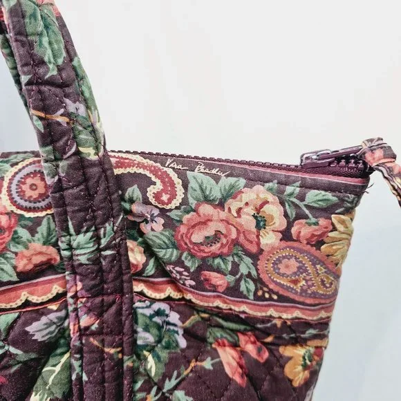 2 Piece Vintage 1993 Vera Bradley Tote Handbag AND Make-up Bag in Wildwood, EUC - Picture 6 of 13